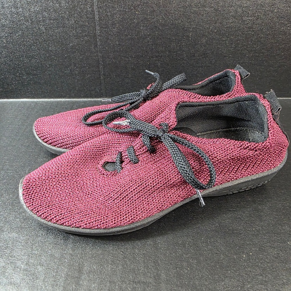 Arcopedico LS Knit Oxford Shoes Burgundy Red Women Size 38 Comfort Walking Shoes